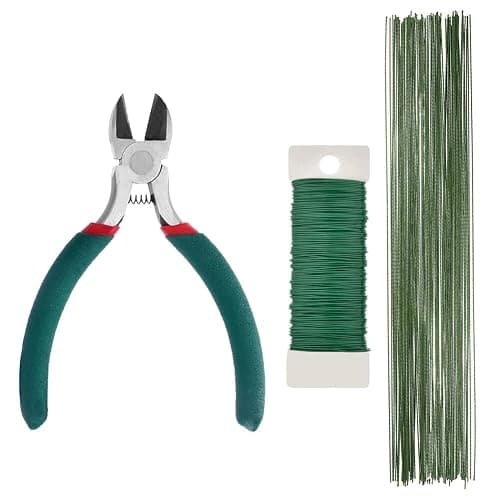 Paxcoo Floral Tape and Floral Wire Arrangement Tools Kit with Wire Cutter 26 Gauge Stem Wire and 22 Gauge Paddle Wire for Bouquet Stem Wrap Florist thumbnail 2