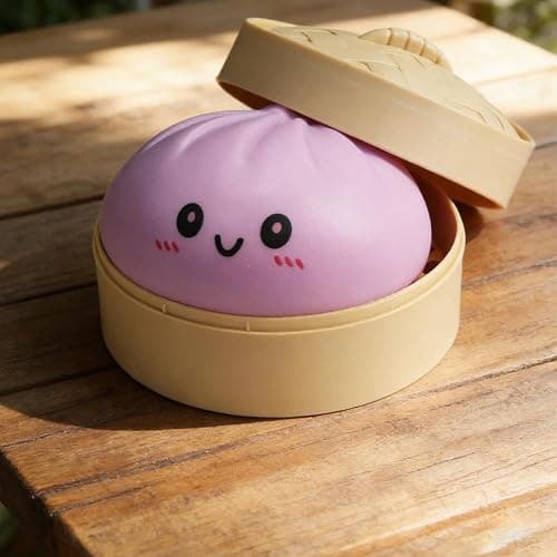 Dumpling Squishies, Dumpling Squeeze Box, Steamed Stuffed Bao Bun Stress Balls for Adults,TPR Squishies Sensory Fidget Toy for Anxiety & ADHD - Cute Fake Food Gift for Adults thumbnail 2