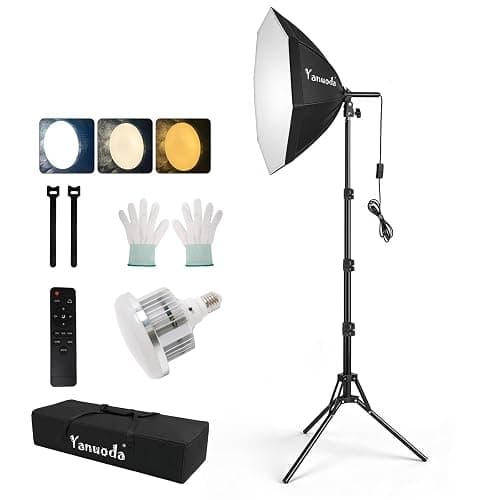 20"x20" Softbox Lighting Kit (Single) - 95W Dimmable LED CRI>97 with Remote & 3 Colour Temperatures (3000-7500K), Photography Studio Light for YouTube, Product Photography, Streaming & TikTok - Image 1