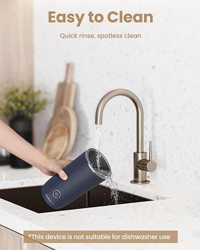 SIMPLETASTE Milk Frother, 4-in-1 Electric Milk Frother and Steamer, Automatic Warm and Cold Foam Maker and Milk Warmer for Latte, Cappuccinos, Dark Blue thumbnail 6