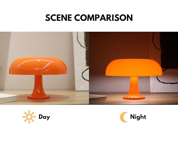UEHICT Orange Mushroom Lamp, Mushroom Shaped Donut Lamp with 3 Lighting Modes, 70s Retro Mid Century Modern Light for Bedroom, Dimmable Funky Unique Light Cool Home Decor Aesthetic thumbnail 6