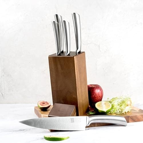JF JAMES.F Knife Set, 6 Piece Kitchen Knife Set with Wooden Block Super Sharp Stainless Steel Knife Sets for Kitchen with Block thumbnail 7