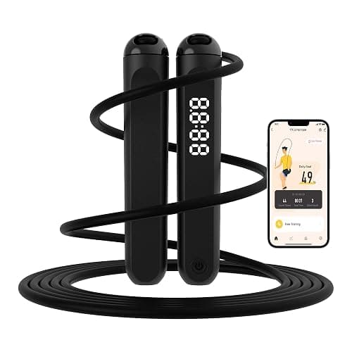 Jump Rope With Counter and App - Tangle-Free Rapid Speed Skipping Rope for Fitness, Home Exercise, Workout - Gifts for Adults, Women, Men, Kids - Image 1