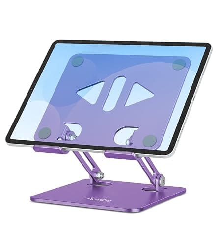 Aoviho Tablet Stand Holder for Desk, Adjustable Desktop Tablet Holder, Foldable Aluminum Tablet Mount for iPad pro 12.9, iPad Air Mini, Samsung Galaxy Tabs Z Fold Kindle Fire 4-12 inch Purple thumbnail 7