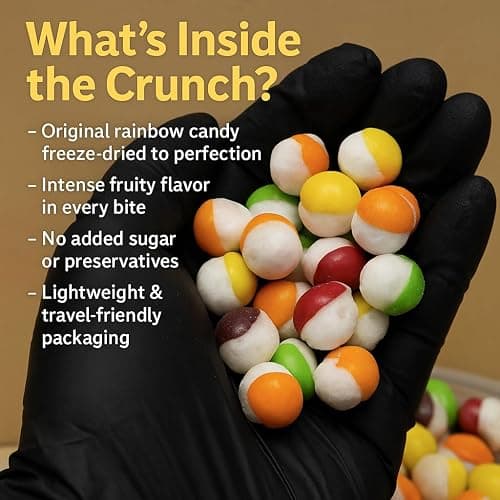 EShopX Freeze Dried Candy - 1 pound Bag Premium Freeze-Dried Crunchy Candy with Bursting Fruity Taste (16 oz, Original Rainbow) - Perfect for Gifting & Snacking thumbnail 8
