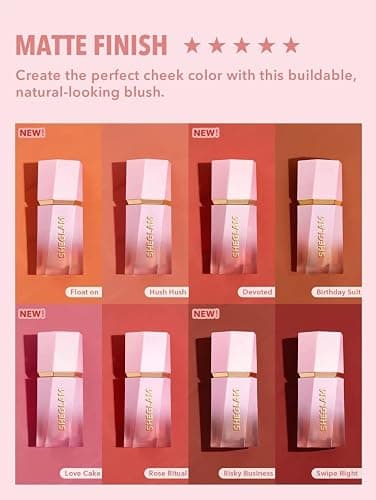 SHEGLAM Color Bloom Liquid Blush Makeup for Cheeks Matte Finish - Love Cake thumbnail 4