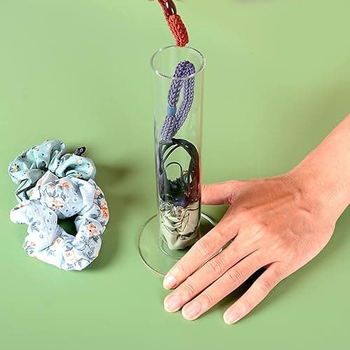 ByKen 2PcS Acrylic Scrunchie Holder Organizer,Hair Ties Holder for Bathroom,Clear Hair Accessories Bowknot Organizer,Room Decor for Girls thumbnail 2