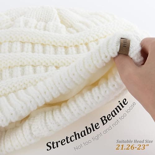 FURTALK Fleece Lined Knit Beanie Hats Double Layers for Women Men Fleece Lined Ski Skull Cap Slouchy Winter Hat Warm Toque thumbnail 2