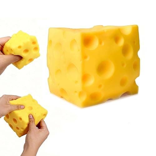 ZFFAFUR,Slow-Rebound Shapeable Squeeze Ball,7cm Cheese Squishy Toy Realistic Sensory Fidget Toy,Sensory Fidget Toy for Stress Relief, Anxiety Relief Gift for Adults - Image 1