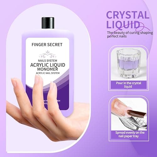 Acrylic Liquid Monomer 120ml/4.2fl.oz,Nail Liquid Monomer,Liquid Monomer for Acrylic Nails,Acrylic Liquid for Acrylic Powder Nails Extension Acrylic Nail Kit (q1, 1) thumbnail 3