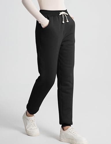 Flygo Women's Winter Warm Fleece Joggers Pants Sherpa Lined Athletic Active Sweatpants thumbnail 3