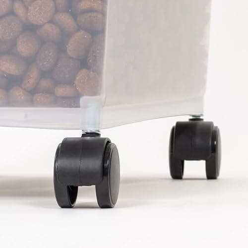 Amazon Basics Airtight Pet Food Storage Container with Scoop, BPA Free, Removable Wheels, 69 QT, Gray thumbnail 9