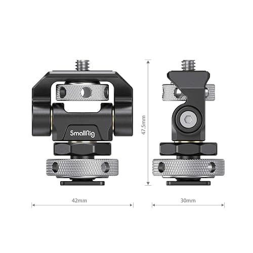 (Mise à Niveau) SMALLRIG Support de Moniteur avec Cold Shoe, Réglable Pivotant à 360° et Inclinable à 180° avec Goupilles de Positionnement Rebondissantes pour Moniteurs 5" et 7" - 2905B thumbnail 10