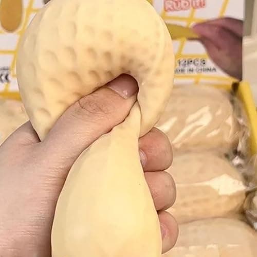 Peanut Shaped Squish Balls, Slow Rebound Cute Peanut Stress Balls, for Stress Relief, Anxiety Relief Fidget, Soft Squeeze Decompression Dough,Birthday Gifts, Party Favors, Desk & Offic (1PCS) thumbnail 3