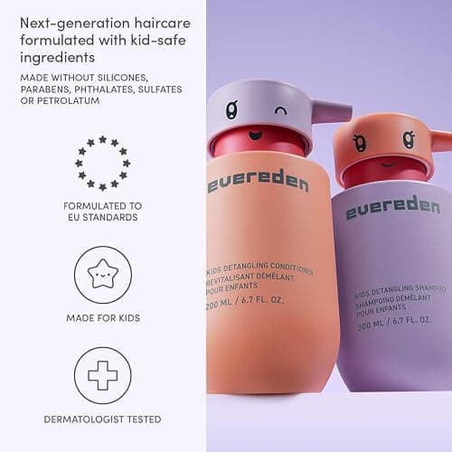 Evereden Happy Hair Duo for Kids: Vegan Shampoo and Conditioner Set with Detangler Brush - Strengthens & Smooths All Hair Types thumbnail 5