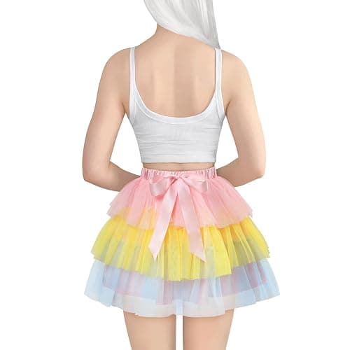 Littleforbig Women's Mesh Tulle Puffy Petticoat Tutu Ballet Bubble Short Ballerina Skirt thumbnail 3