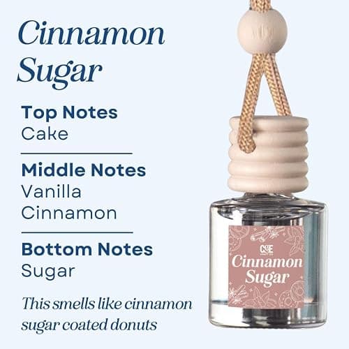 CANDECraftCo Car Air Hanging Fragrance Oil, Car Auto Freshener for Essential Oils, Scents Fragrance Aromatherapy Automobile Diffuser, Long Lasting (Cinnamon Sugar) thumbnail 2