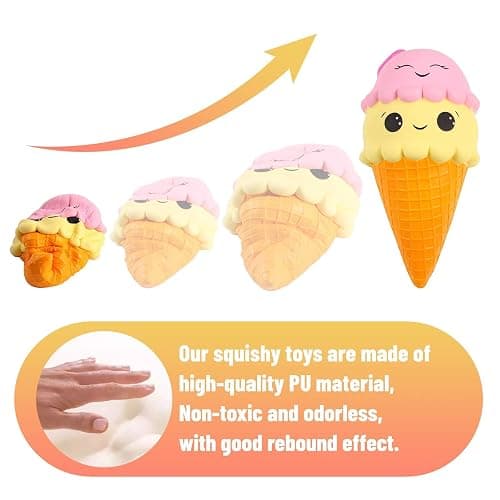 Anboor 9.1 Inches Squishies Jumbo Slow Rising Kawaii Cute Squishies Ice Cream Cone Cake Scented of Decompression Toys Stress Relief Kid's Toys thumbnail 3