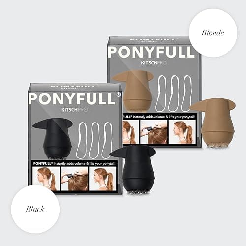 Kitsch PONYFULL Hair Volumizer Tool - Adds Lift and Style To Your Ponytail | Hair Bun Maker for Women | Ponytail Volumizer, Includes 3 No Snag Elastic Ties | Ideal Gifts for Women - (Blonde) thumbnail 7