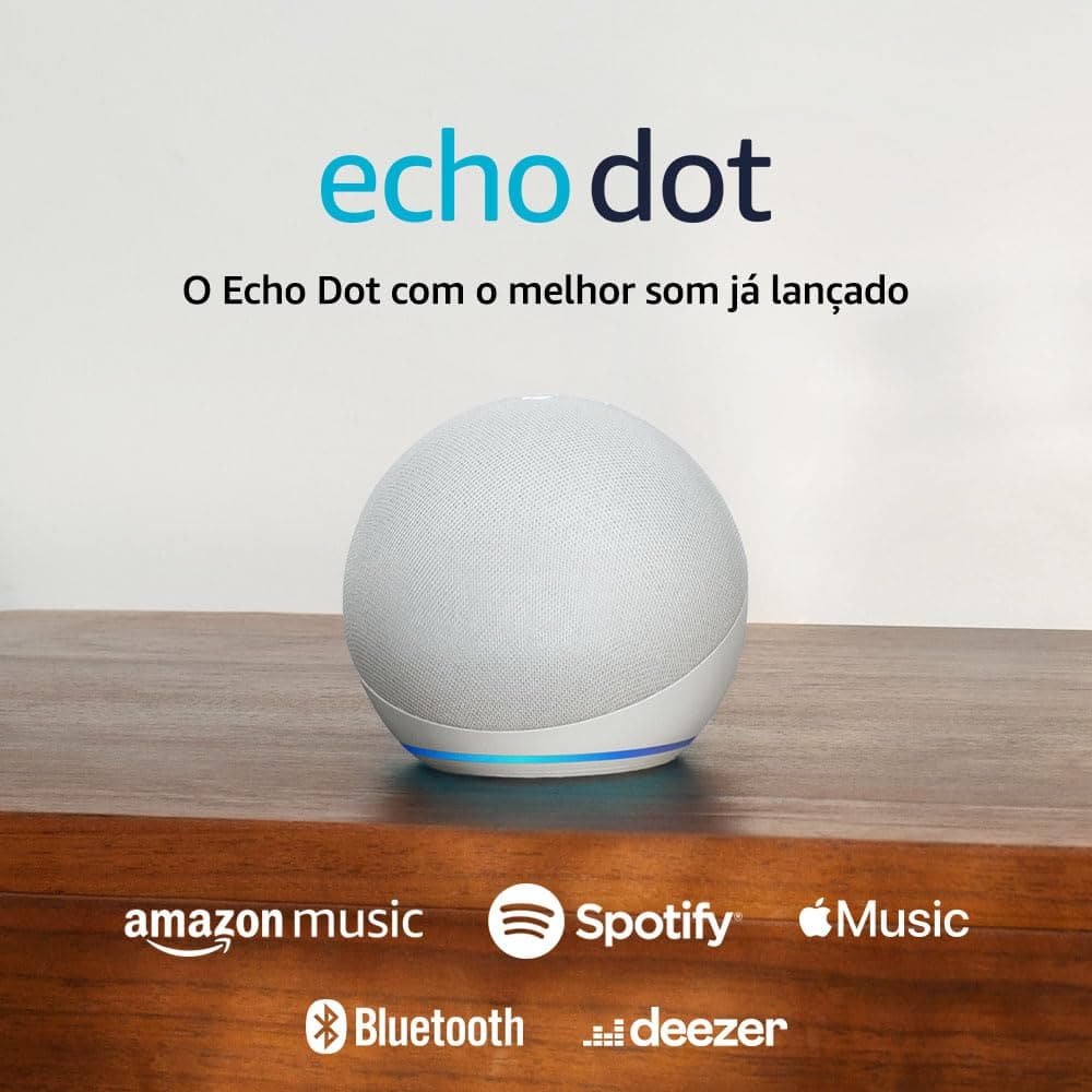 Echo Dot 5ª geração | O Echo Dot com o melhor som já lançado | Cor Branca - Branco