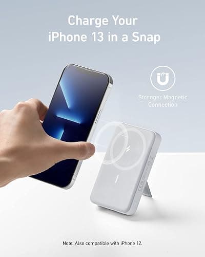 Anker 633 Magnetic Battery, 10,000mAh Foldable Wireless Portable Charger, 20W USB-C Power Delivery Power Bank with Stand, Magsafe-Compatible for iPhone 16/15/14/13/12 Series thumbnail 2