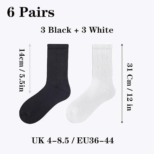 KEYRI 6 Pairs Running Socks Women's Cotton Socks | Trainer Socks Walking Socks for Man & Women One Sizes, Mid-Calf Socks Comfortable and Breathable for Running Walking Gym thumbnail 4