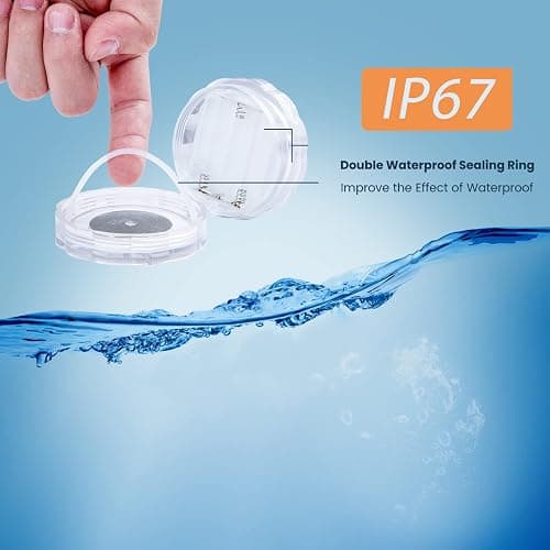 Seagenck Bathroom Lights Wireless Battery Operated, Waterproof Led Glow Light for Bath Shower Spa Vanity Lights, for Over Mirror Wall Ceiling Lights, RGB Multi Color Remote Controlled, 2pcs thumbnail 3
