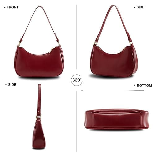 Shoulder Bag for Women Y2K Trendy Hobo Handbags Purse Vegan Leather Clutch Handbag with 2 Adjustable Removable Straps thumbnail 5