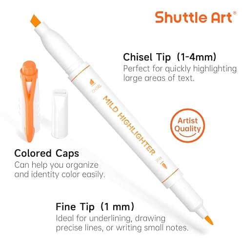 Shuttle Art 30 Colors Highlighters, Pastel Highlighter Pens Assorted Colors, Dual Tip Mild Color Highlighter Markers, Perfect for Teens, Kids and Adults Coloring, Underlining, Highlighting thumbnail 4