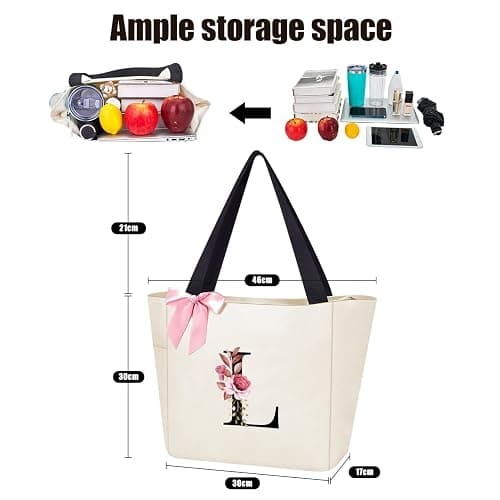 Vavabox Handtasche Damen A-Z Reißverschluss Schultertasche, Geschenke für Damen,Bräute und Brautjungfern,Arbeit,Reisen,Einkaufen,Schule thumbnail 3