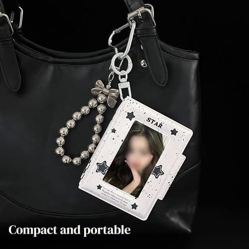 FEINIPOOK Kpop Photocard Binder Cute Star Photocard Holder K-pop Mini Album Book K pop Photo Card Holder Hollow Album for Fan Merchandise Gifts, CPP Pocket, No Acid, No PVC, 32 Pocket thumbnail 4