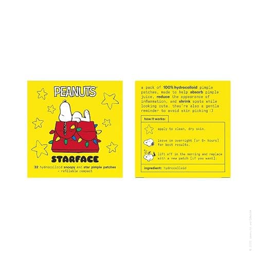 Starface Hydro-Star® Sleepy Snoopy Compact + Hydrocolloid Pimple Patch, 32 | Dermatologist Tested • Covers and Protects Visible Spots • Absorbs Pimple Gunk thumbnail 13
