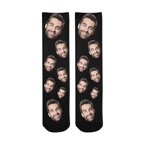 Custom Socks with Faces Change Men Face Size Personalized Printed Photo Crew Socks thumbnail 4