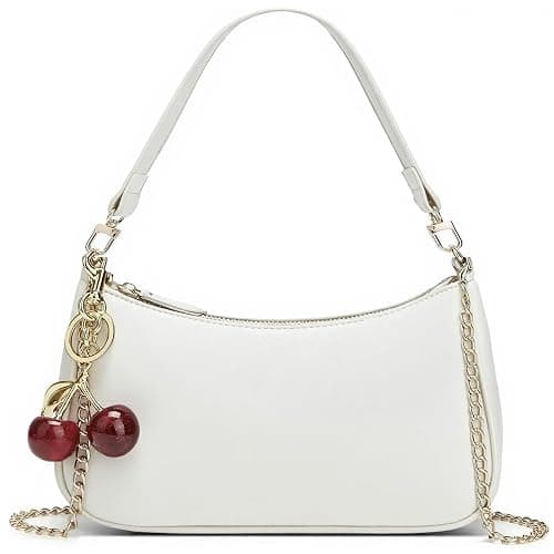 MOPOVO Black Shoulder Bag for Women Cute Hobo Cherry Purse Retro Clutch Underarm Handbag with Removable Straps - Image 1