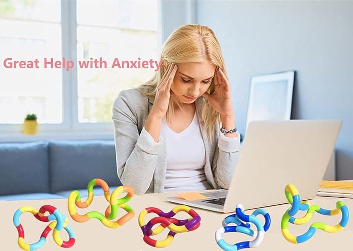 Sensory Fidget Toys - 6PCS Multicolor Twisty Fidget Toys for Adults, Boys, Girls for Relaxation, Anxiety Stress Relief, Decompression - Squeeze, Twist, Chain Spinner Alternative Gift thumbnail 2
