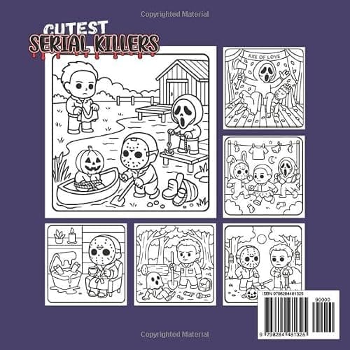 Cutest Serial Killers: A Kawaii Horror Coloring Book for Adults Relaxation, Featuring 40 Disturbingly Cute Killers in Cozy Crime Scenes – Perfect for Fans of Dark Humor and Twisted Fun thumbnail 2