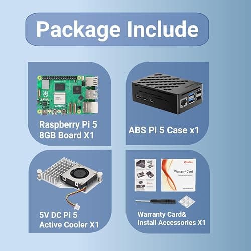 RasTech Raspberry Pi 5 Kit 8GB RAM with Pi 5 Case,Active Cooler,Screwdrive and Pi 5 8GB Board Included thumbnail 2