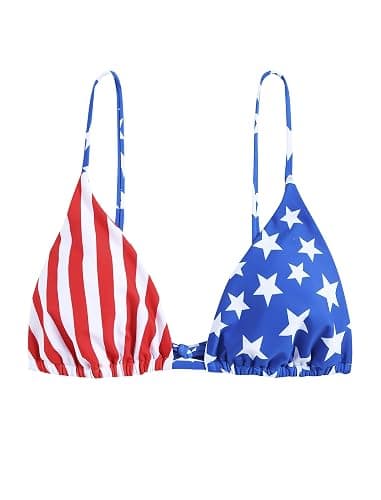 ZAFUL Women's Triangle Bikini Top String Push Up Padded Sexy Swimsuit Bathing Suits Top - Image 1