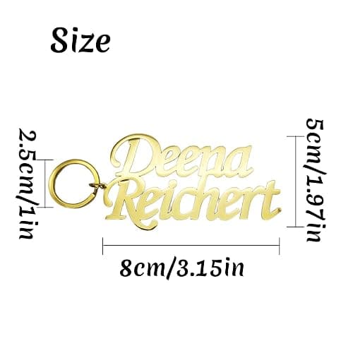 Personalised custom Letter Name Keychain Stainless Steel Zinc plated fine carved 3D letter keychain pendant for gifts thumbnail 2
