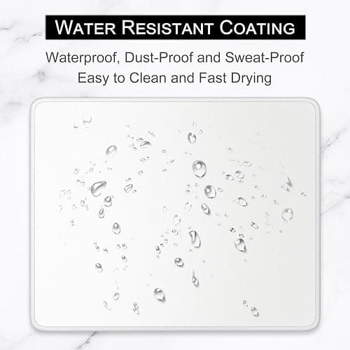 Hsurbtra Mouse Pad, Premium-Textured Square Mousepad 10.2 x 8.3 Inch, Stitched Edge Anti-Slip Waterproof Rubber Mouse Mat, Pretty Cute Mouse Pad for Office Gaming Laptop Women Kids Ivory White thumbnail 5