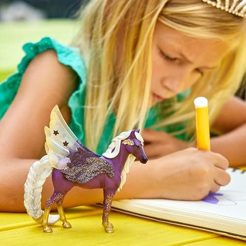 Schleich Bayala - 7” Star Pegasus Figurine with Starry Wings - Magical Winged Horse Toy with Glitter Body - Celestial Mare Fantasy Collectible for Screen-Free Play - Kids Ages 5+ | 70579 thumbnail 2