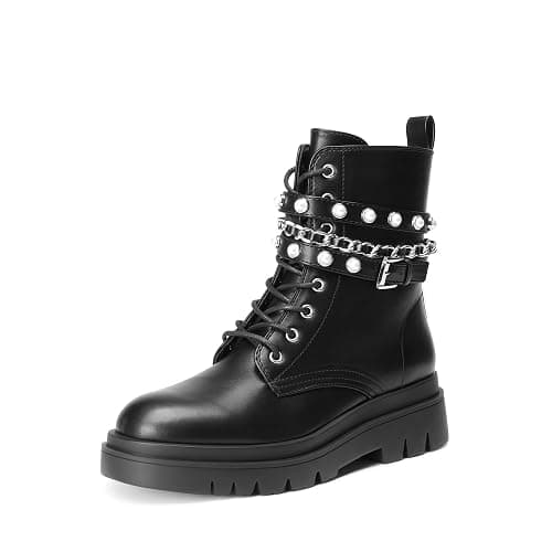 DREAM PAIRS Women's Combat Boots Lace Up Ankle Booties Shoes | Fashion Platform Lug Sole Goth Ankle Booties,Chunky Sole,punk vibe,Suitable for Casual Outings Daily Work - Image 1