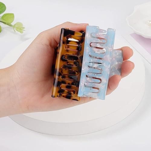 laxizar Hair Claw Clips 8 Pack Tortoise Barrettes Rectangle Shape Clips 3 Inch Fashion Hair Clips for Women thumbnail 6