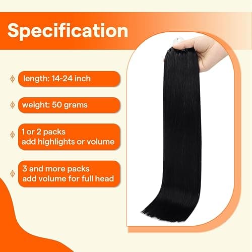 Full Shine Micro Loop Hair Extensions Human Hair 24 Inch 50 Grams Color 1 Jet Black Long Straight Remy Hair Micro Link Hair Extensions Human Hair add Length thumbnail 4