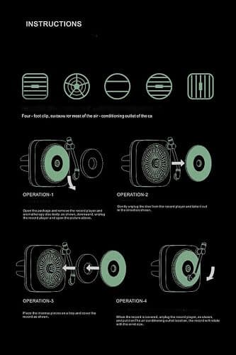 Wyuoot Car Air Freshener in Retro Record Player Design, CD Decorative Diffuser with Rotating Mechanism, Vintage-Inspired Aroma Diffuser for Car Vent (Green) thumbnail 6