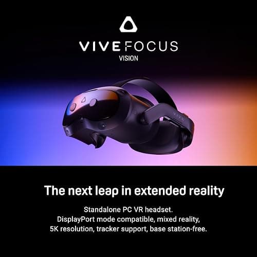 HTC Vive Focus Vision — Mixed Reality and PC VR Headset + Controllers — Consumer Edition | Standalone Plus Pc VR, 2448×2448 per Eye, 120 Degree FOV, 12GB RAM, Hot-Swap Battery, Eye and Hand Tracking thumbnail 2