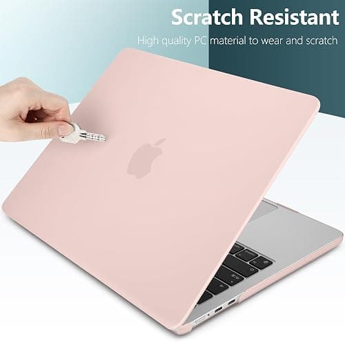 DONGKE Compatible with M4 MacBook Air 15 Inch Case 2025 2024 2023 A3241 A3114 A2941 M3 M2 with Liquid Retina Display & Touch ID, Protective Plastic Hard Shell Cover 15" - Matte Chalk Pink thumbnail 7