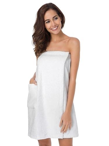 SIORO Women Bath Towel Wrap Robe, Soft Cotton Terry Spa Cloth, Plush Adjustable Closure for Shower, Travel, Pool, Gym thumbnail 4