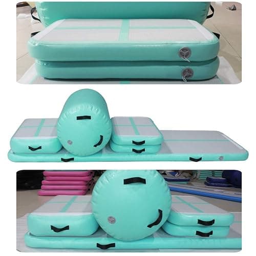 AKSPORT 5pcs Set of Inflatable Gymnastics Air Mat Tumble Track Tumbling Mat Floor Mats with Electric Air Pump for Home Use/Training/Cheerleading/Beach/Park and Water thumbnail 4