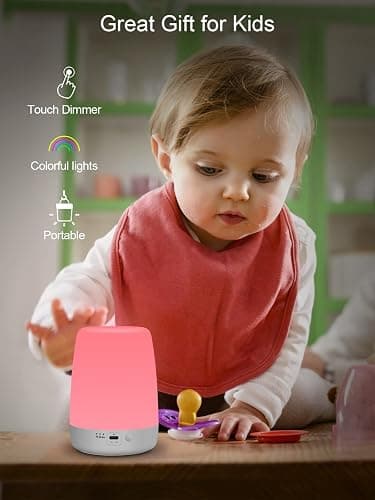 YYDSKIT Night Light for Kids & Nursery - Rechargeable Touch Lamp, Portable Nursing Lamp with Soft & Warm Light for Newborn, 3 Timers, Up to 200H thumbnail 3